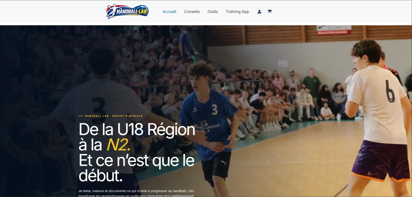 Aperçu du site Handball Lab