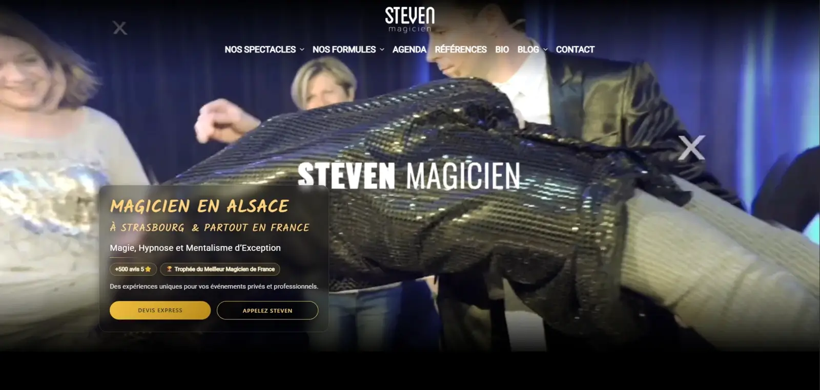 Aperçu du site Steven Magicien